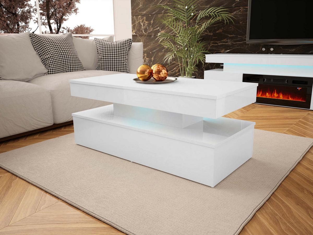 COUCHTISCH 120 Glossa 01 - Weiß, Holzwerkstoff/Kunststoff (55/120/50cm) - MIRJAN24