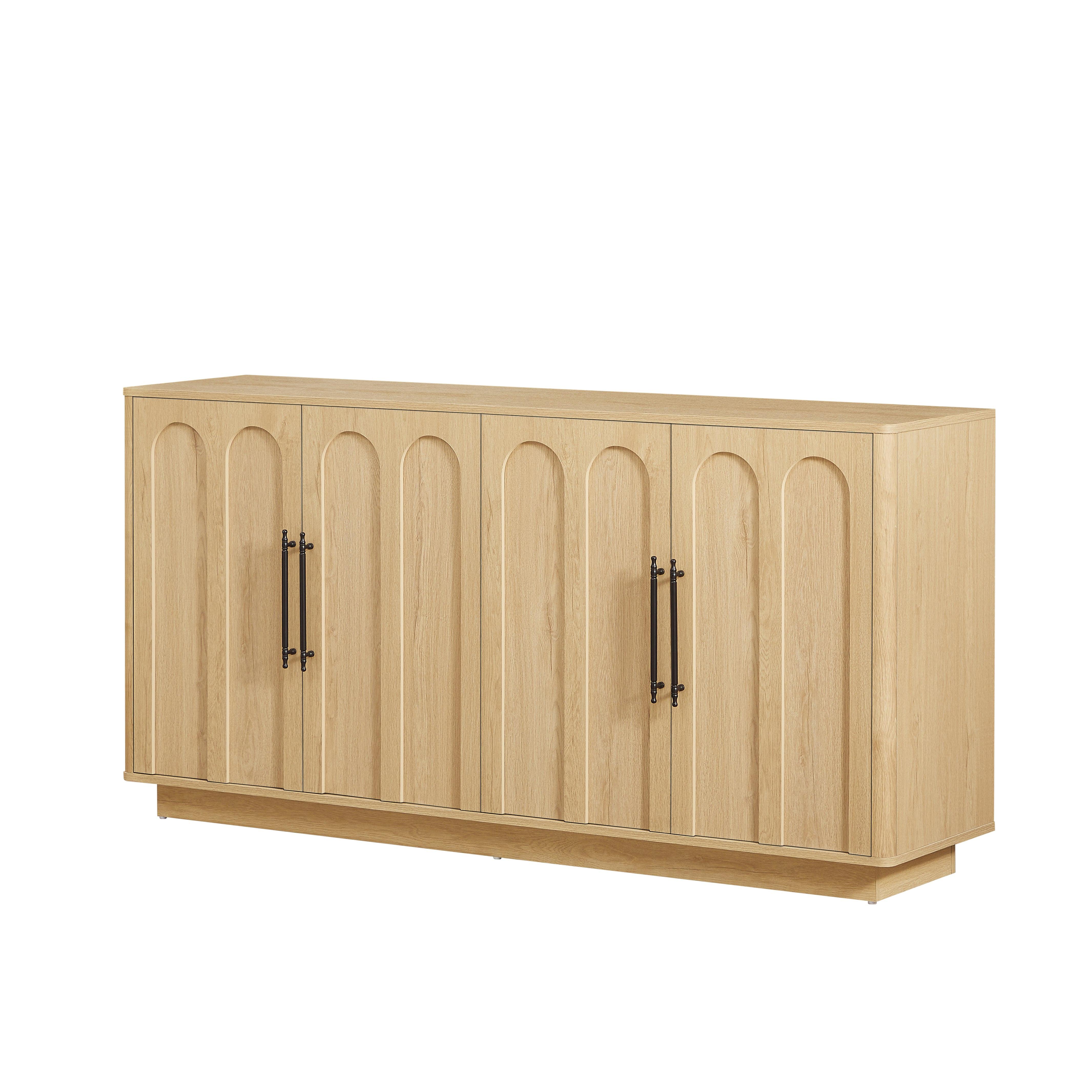SIDEBOARD in Eichenoptik mit Bogenmotiv und Griffen, Beige - Naturfarben, Holzwerkstoff (40/80/160cm) - Urban Meuble