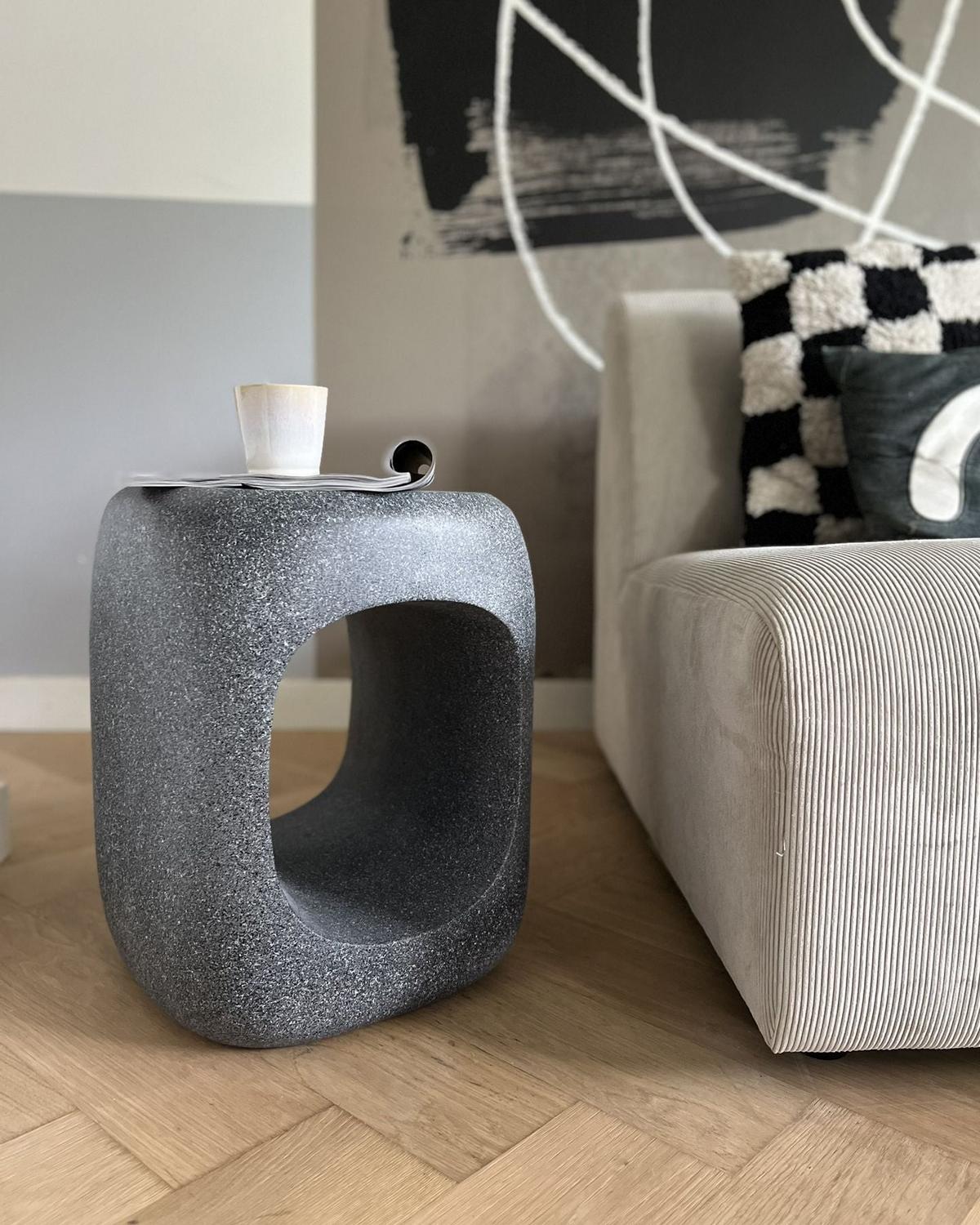 BEISTELLTISCH Beton Marmor Optik grau 33/33 cm Pelmo - Grau, Stein (33/33/45cm) - Beliani