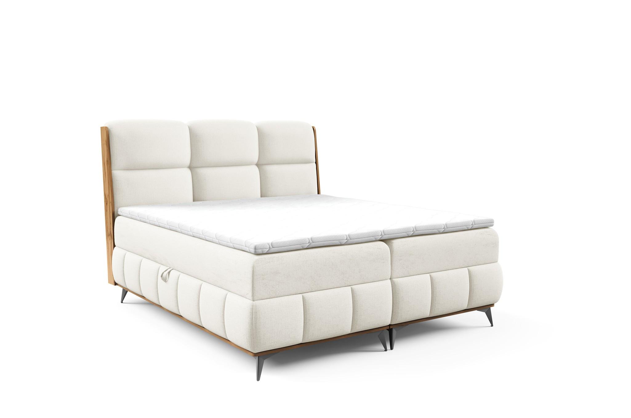 BOXBETT Charlie - Ecru, Holzwerkstoff/Textil (180/200cm) - Fun Möbel