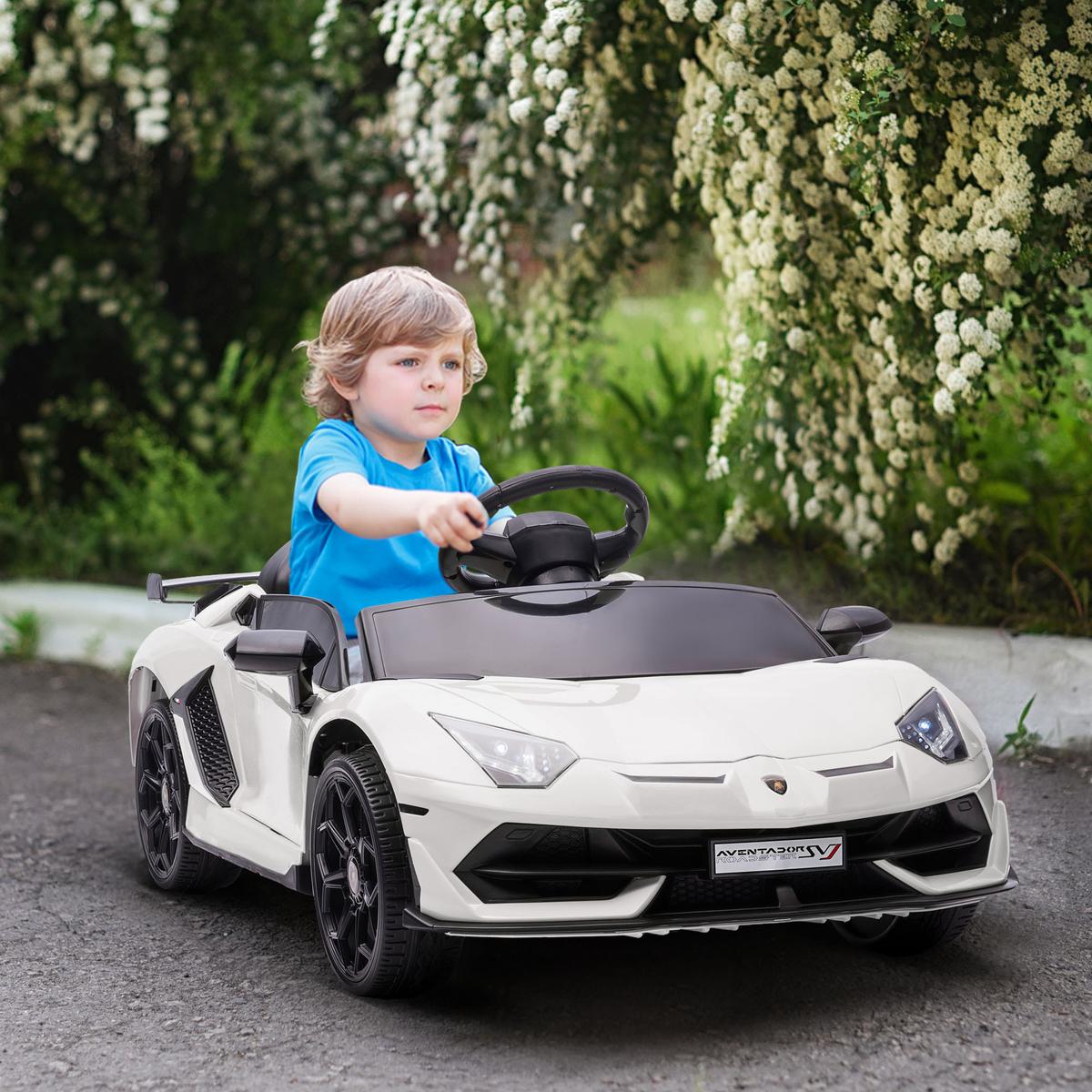 ELEKTROAUTO Elektrisches Kinderfahrzeug, Elektrofahrzeug inkl. Fernbedienung - Weiß, Metall (107.5/63/42cm) - HOMCOM