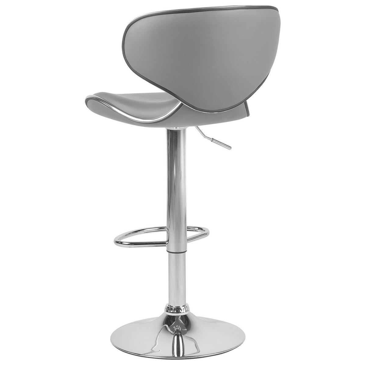 BARHOCKER 2er-Set Kunstleder Grau Conway - Grau, Textil/Metall (45/110/35cm) - Beliani