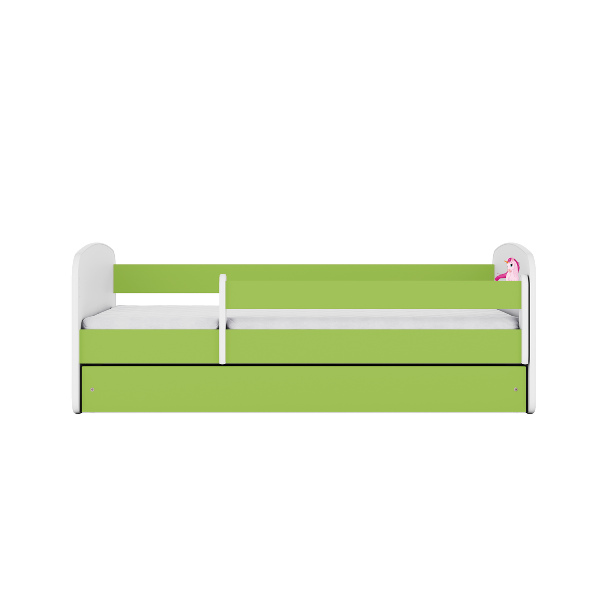 KINDERBETT Einhorn mit Schublade und Matratze 160/80 - Grün, Holzwerkstoff (80/160cm) - RAUMHIRSCH FURNITURE