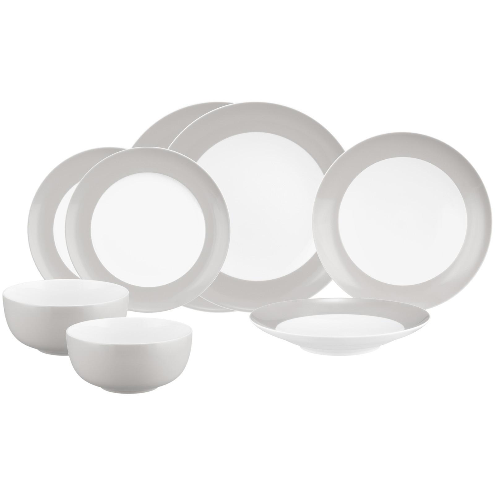 EINSTEIGER-SET Liberty Pure Colors New Grey 8-tlg. - Grau, Keramik (2/2/2cm) - Seltmann Weiden