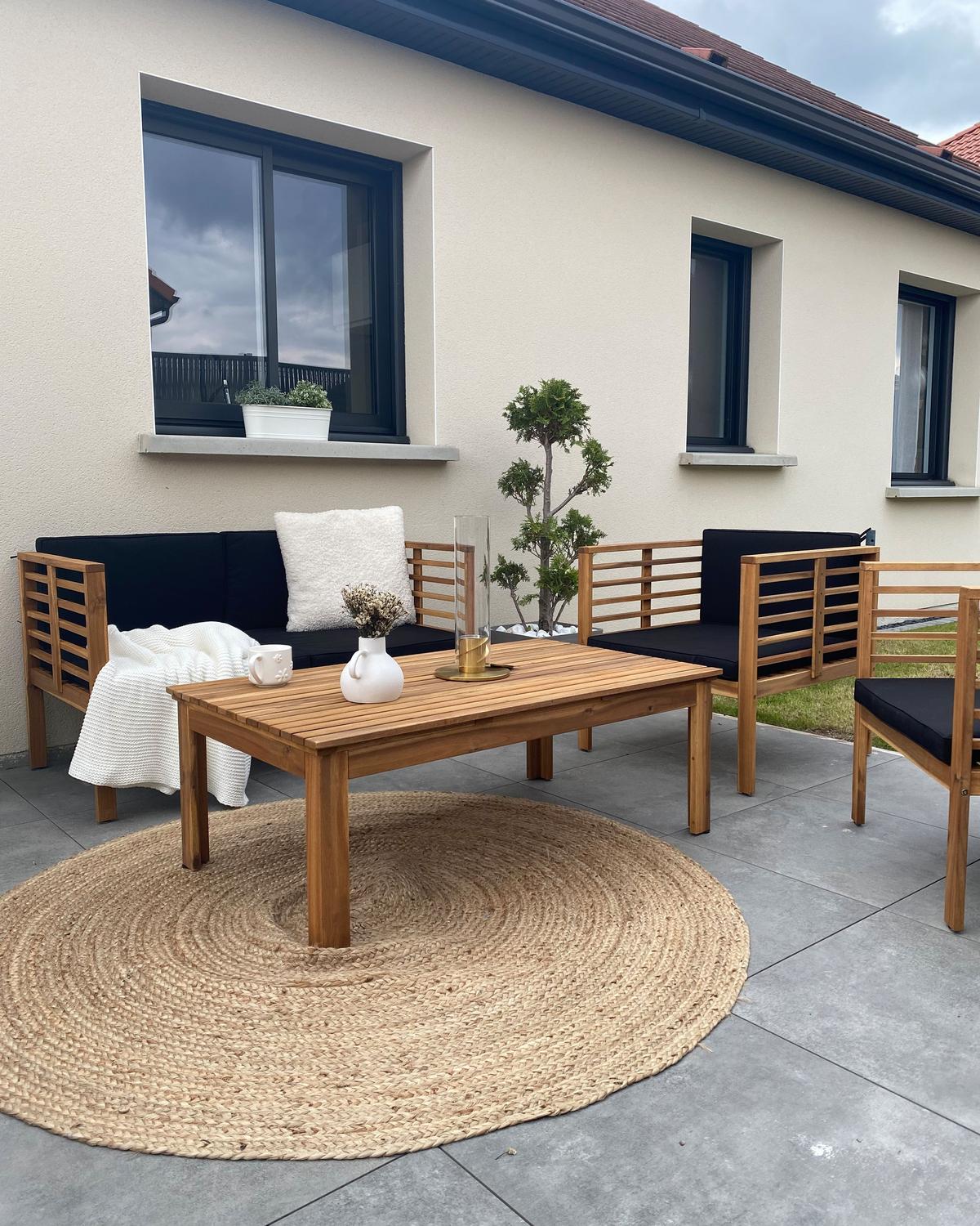 4-SITZER LOUNGE SET Akazienholz Hellbraun Pacific - Hellbraun, Holz - Beliani