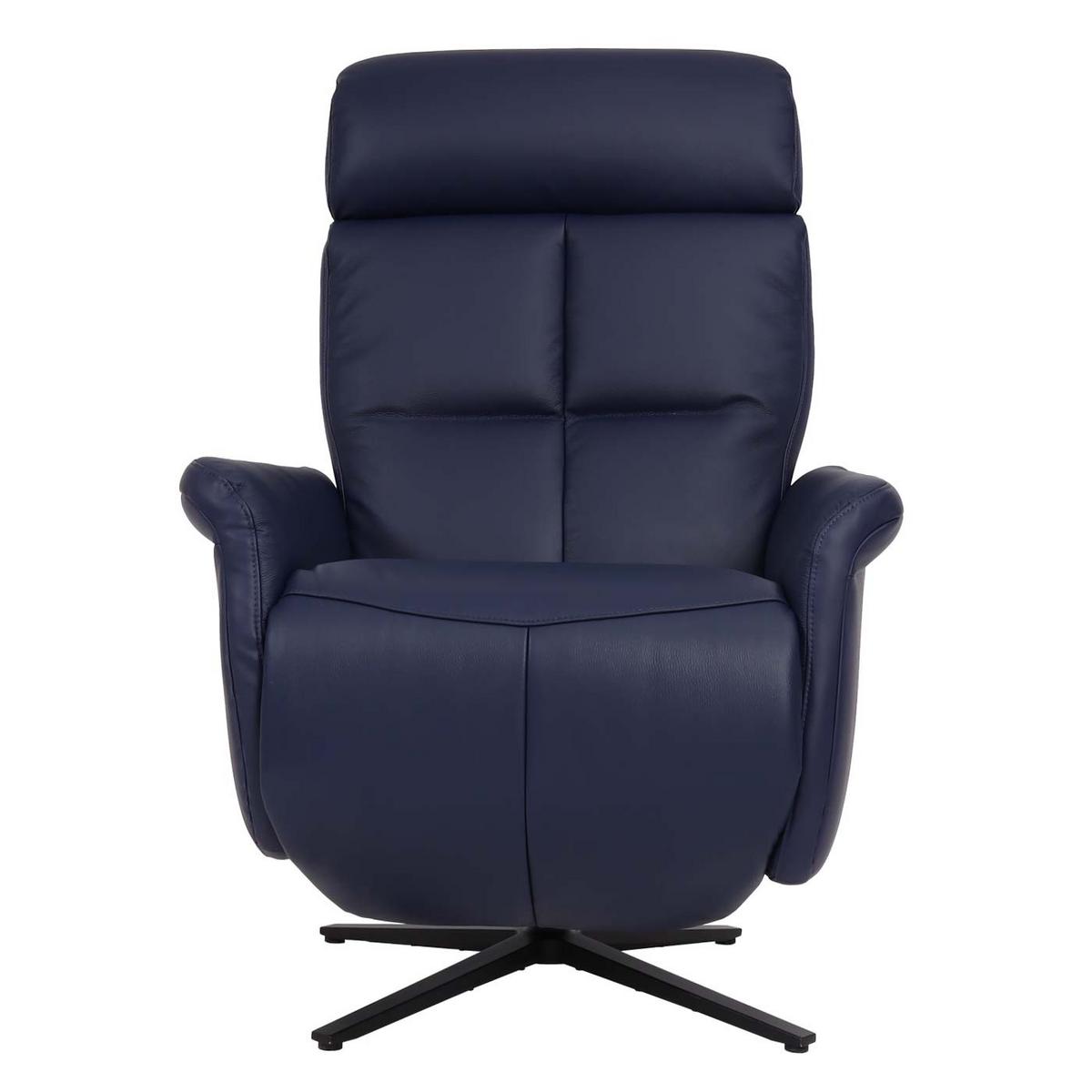 RELAXSESSEL Blau - Blau, Leder (76/110/153cm) - MCW