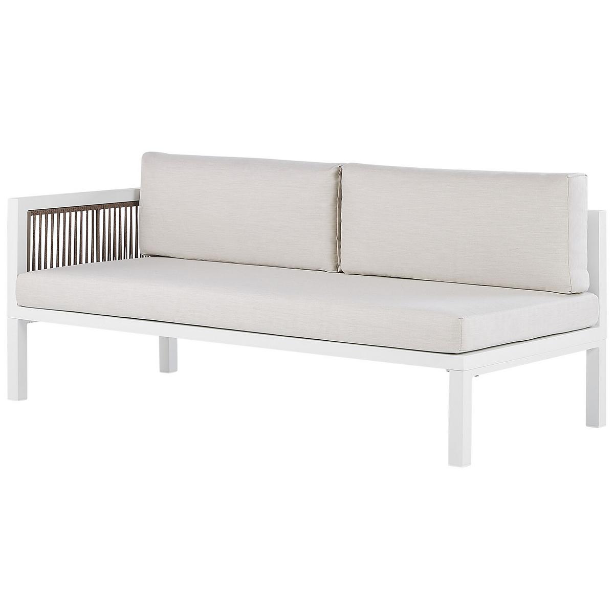 LOUNGE SET 4-Sitzer weiß rechtsseitig Borello - Weiß, Metall - Beliani