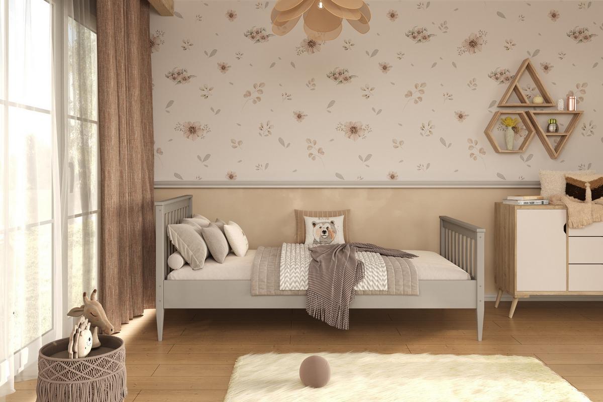 KINDERBETT Igns 80/90 -160/180/200 cm Grau 90/200 - Grau, Holz (90/200cm) - RAUMHIRSCH FURNITURE
