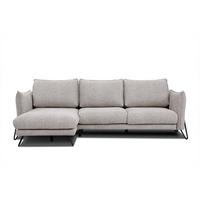 ECKSOFA HOSTEN 4-Sitzer, beige - Beige/Schwarz, Holzwerkstoff/Textil (158/269cm) - Wozimo