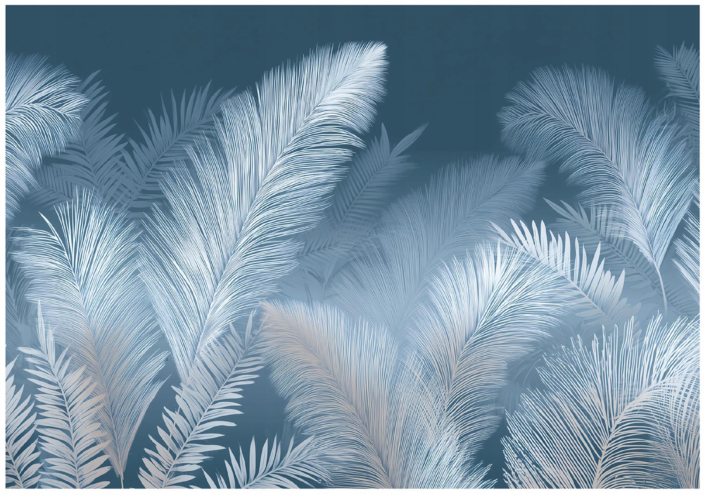 FOTOTAPETE Federn Abstrakt Blau 200x140 cm - Multicolor, Papier (200/140cm) - Wallarena