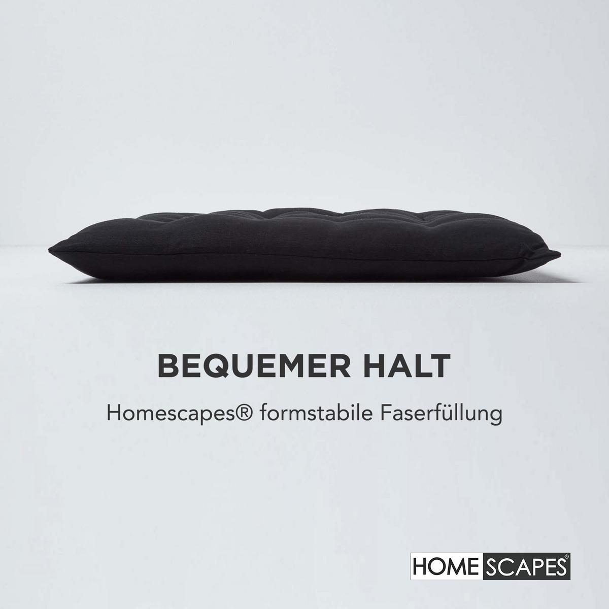 STUHLKISSEN 6er-Set schwarz 40/40/6,5 cm - Schwarz, Textil (40/40/6.5cm) - Homescapes