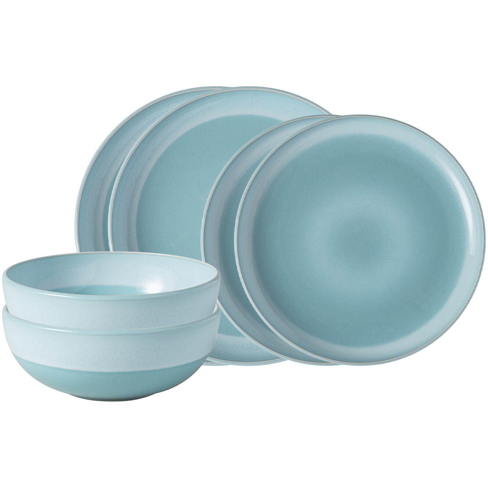 BASIC-SET Perlemor Aqua blau 6-tlg. - Blau, Keramik (2/2/2cm) - like.Villeroy & Boch