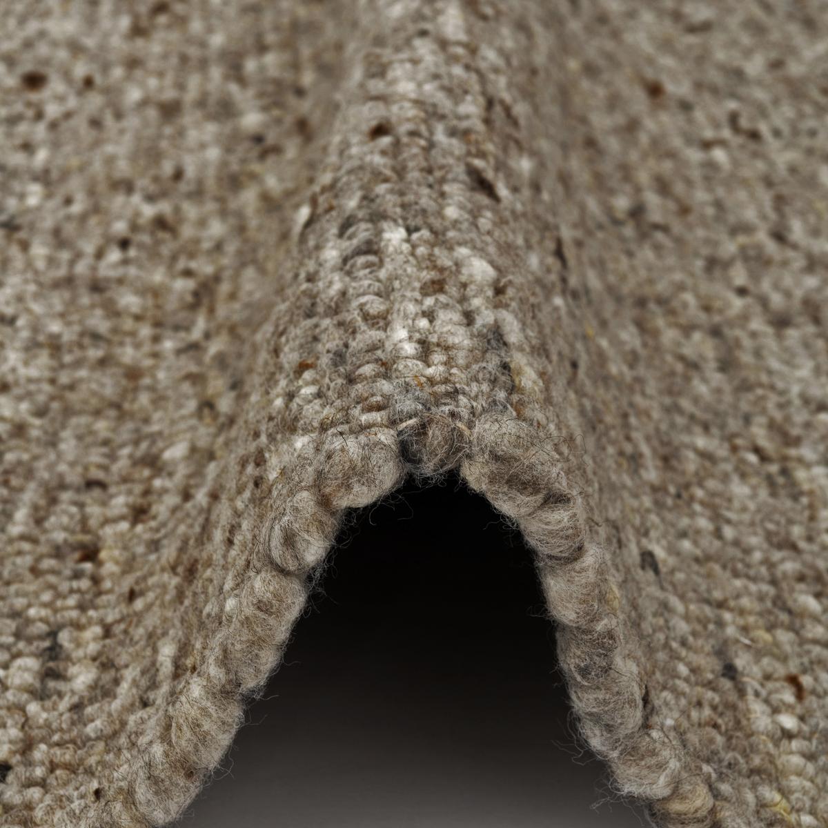 NATUR TEPPICH WOLLE ALASKA MELIERT - Anthrazit, Textil (70/240cm) - Pergamon