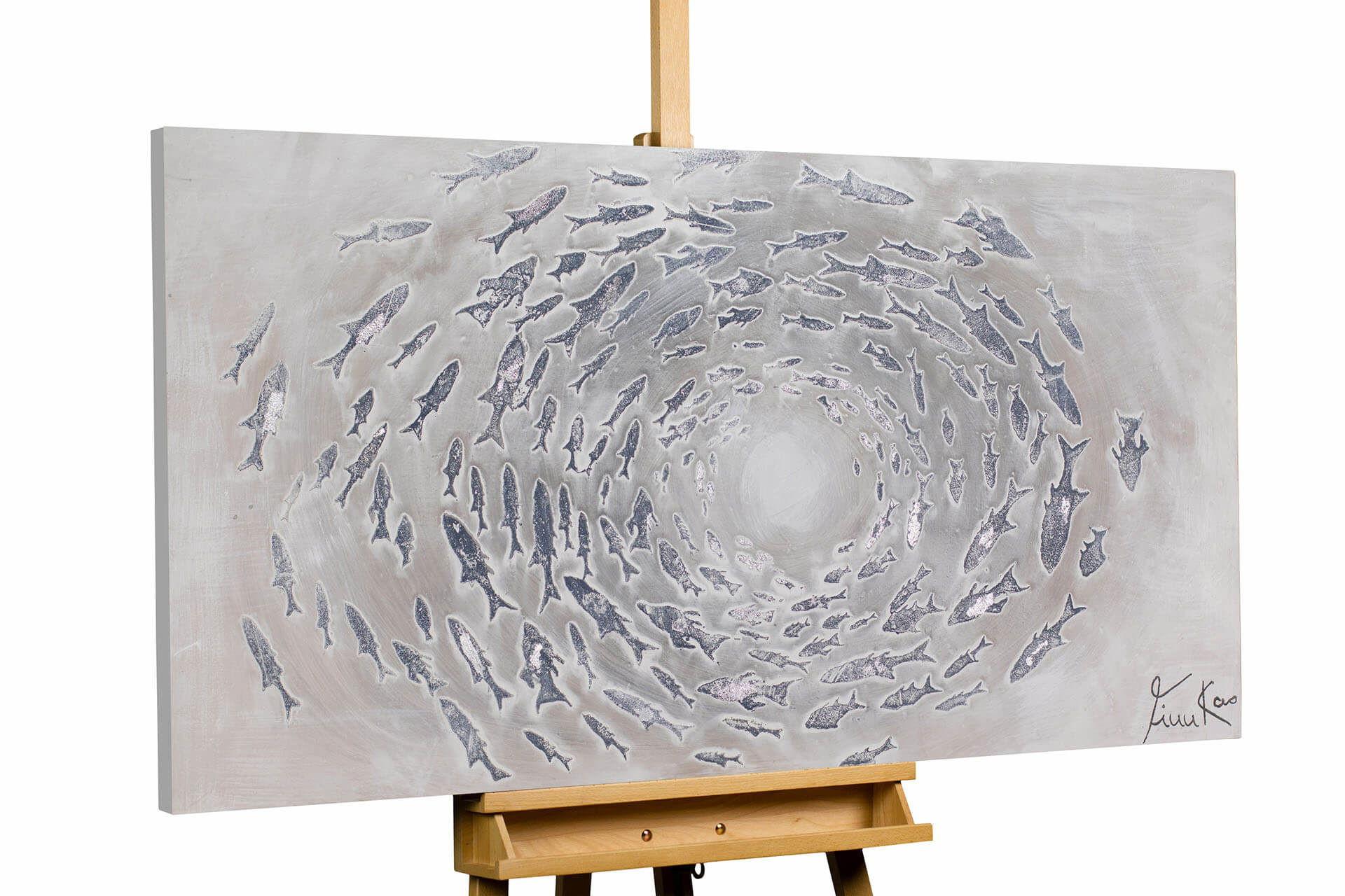 ÖLGEMÄLDE 120/60 cm - Grau, Holz/Textil (120/60cm) - KUNSTLOFT