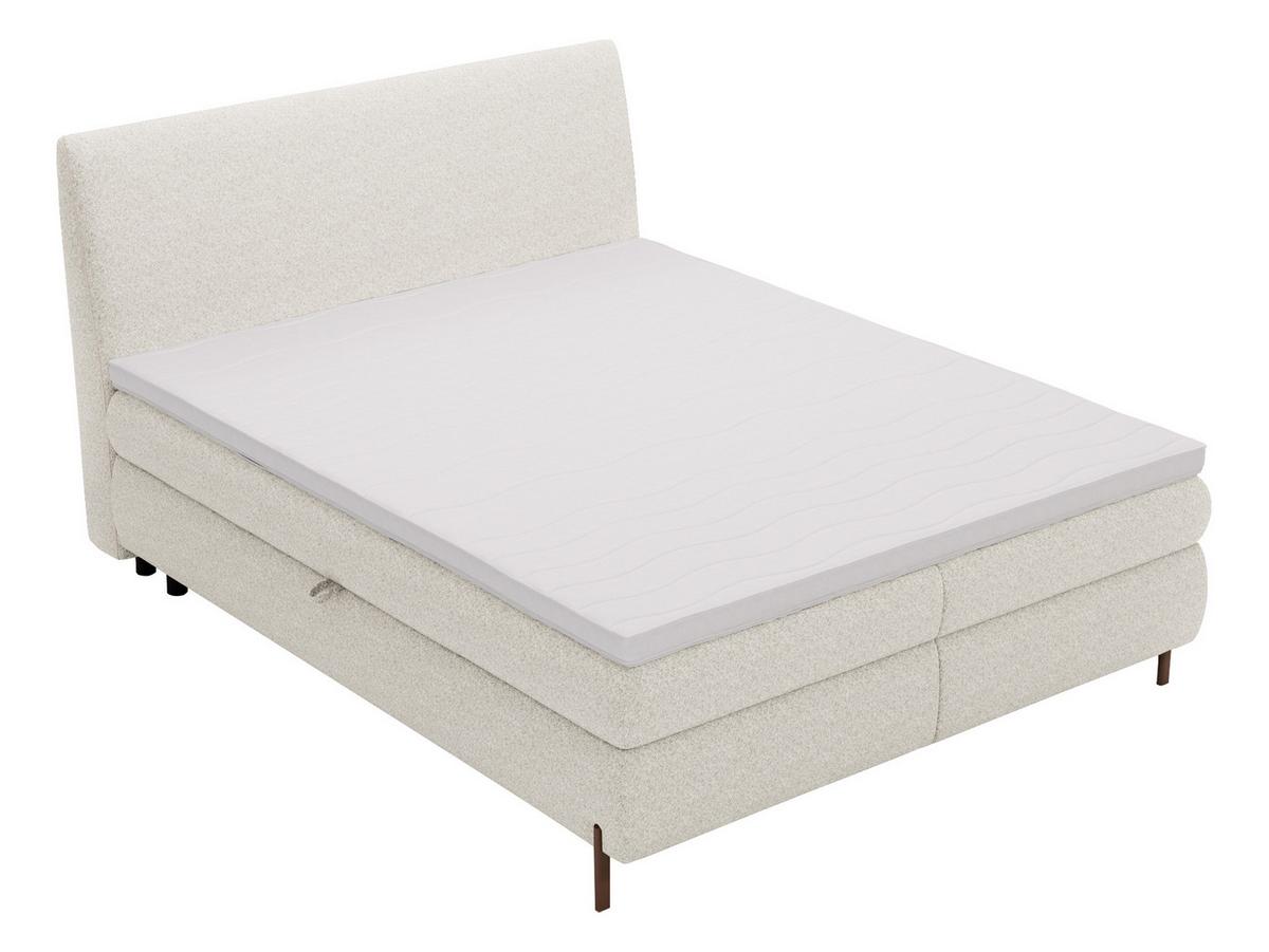 BOXBETT Evia - H3 - Creme/Braun, Holzwerkstoff/Textil (140/200cm) - MIRJAN24
