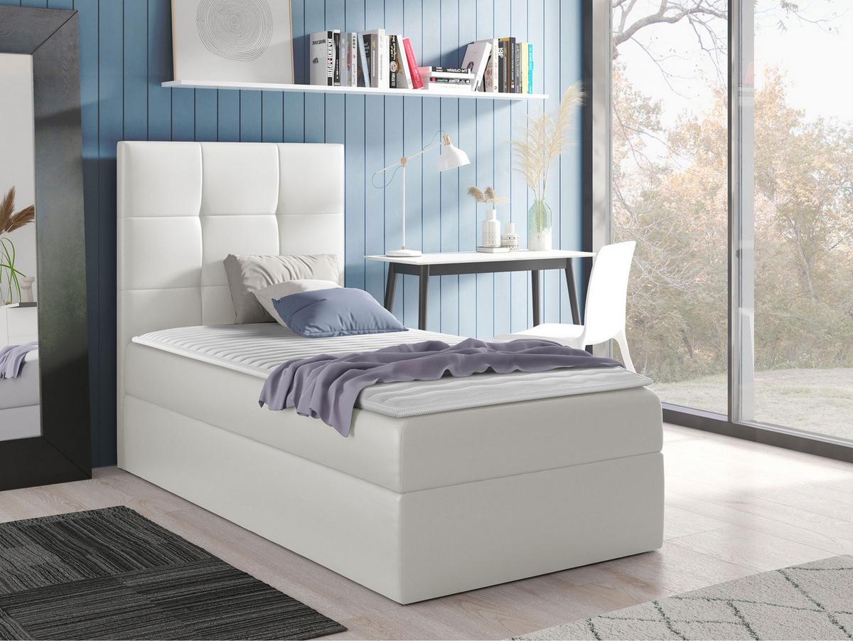 BOXBETT Mini 2, Seite zum Öffnen des Bettkastens: Links - H3 - Weiß, Holz (80/200cm) - MIRJAN24