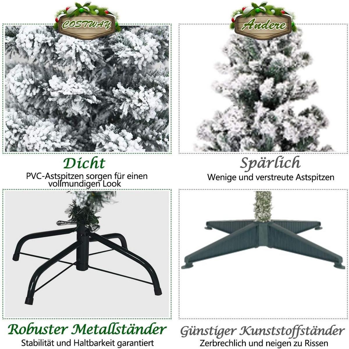 WEIHNACHTSBAUM Grün - Grün, Kunststoff (225cm) - COSTWAY