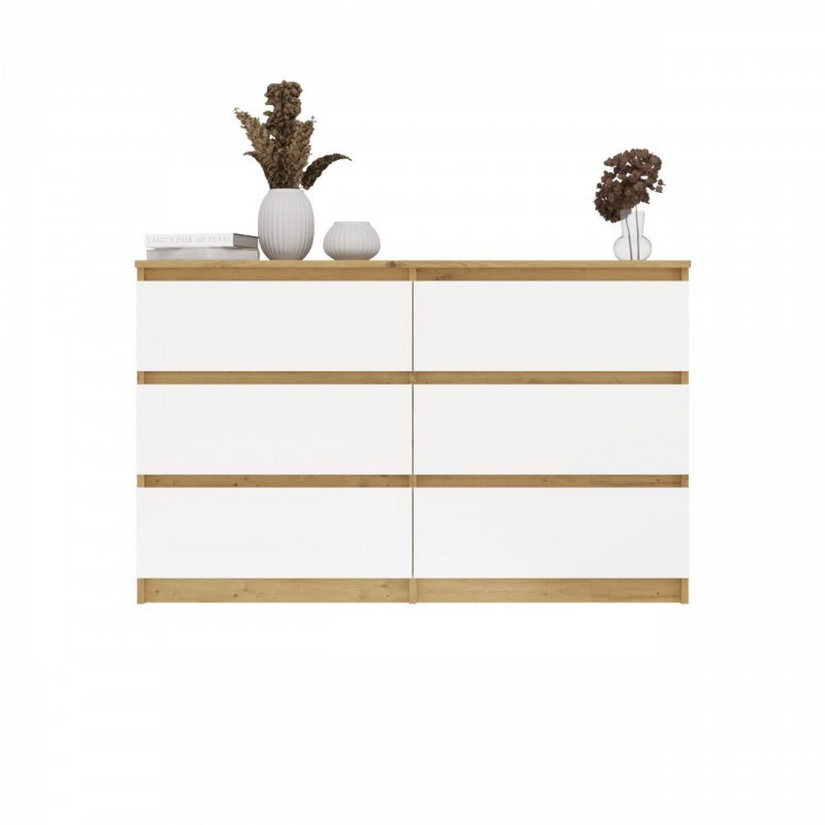 KOMMODE Artisan, Weiß 120/75/30 - Weiß, Holzwerkstoff (120/75/30cm) - RAUMHIRSCH FURNITURE