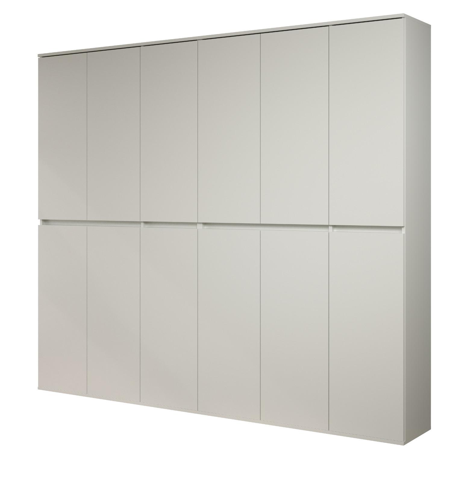 GARDEROBENSCHRANK weiß 222 x 191 cm, Schuhschrank 12-türig - Schwarz/Weiß, Holzwerkstoff/Kunststoff (222/191/34cm) - Top.Furn