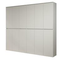 GARDEROBENSCHRANK weiß 222 x 191 cm, Schuhschrank 12-türig - Schwarz/Weiß, Holzwerkstoff/Kunststoff (222/191/34cm) - Top.Furn