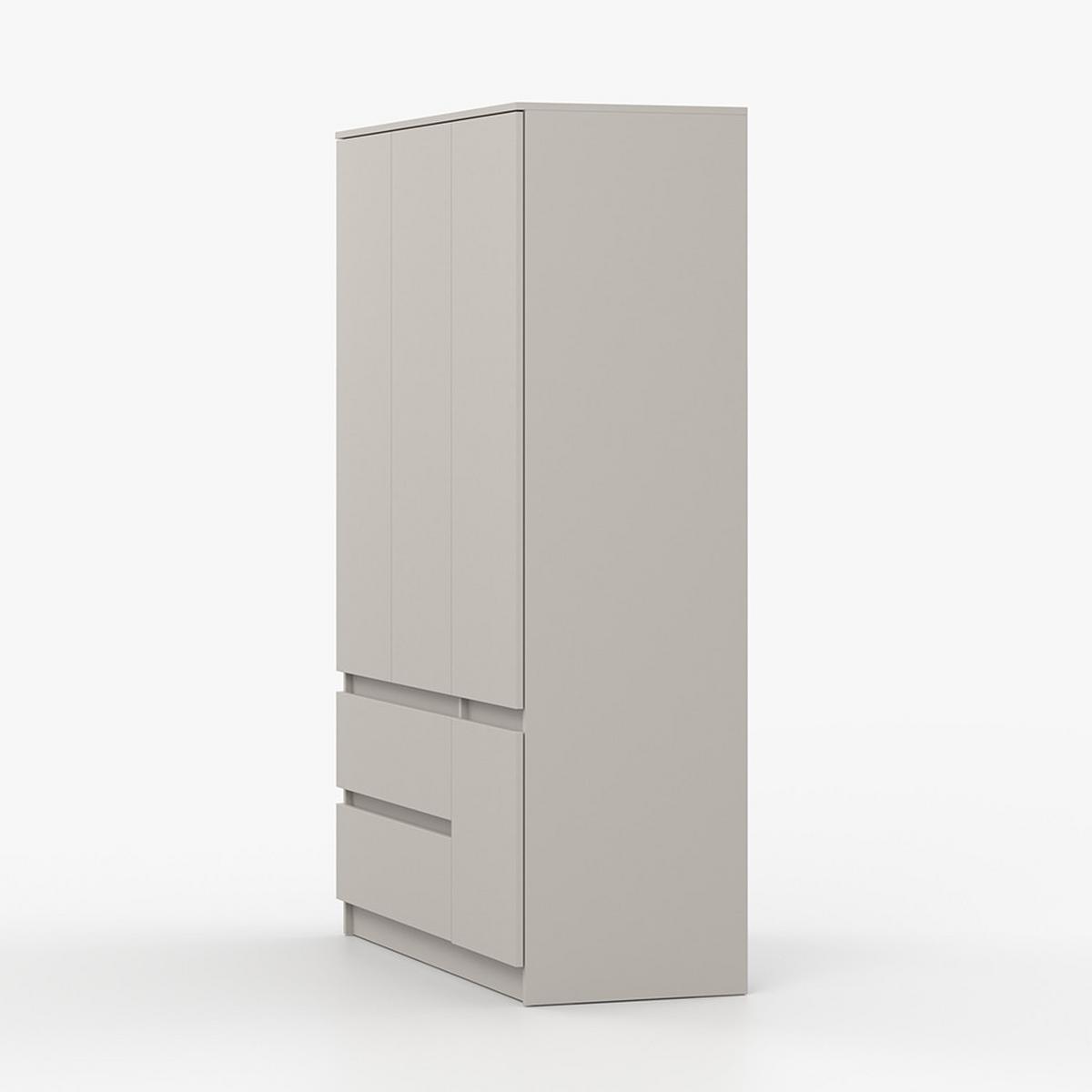 DREHTÜRENSCHRANK SOLO 4D2S II 120 cm Kaschmir/Kaschmir, 4-türig, zwei Schubladen, grifflos - Kaschmir, Holzwerkstoff (120/180/50cm) - imoebel24