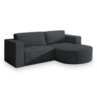 ECKSOFA SORELA P R-S Graphitfarben Kordstoff mit Schlaffunktion - Graphitfarben, Holz (263/174cm) - MASSENO