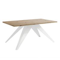 AUSZIEHTISCH XANDRO 140/80/76 cm mit Metallgestell, Weiß / Artisan-Eiche - Eiche Artisan/Weiß, Holzwerkstoff/Metall (80/140/76cm) - Idohome