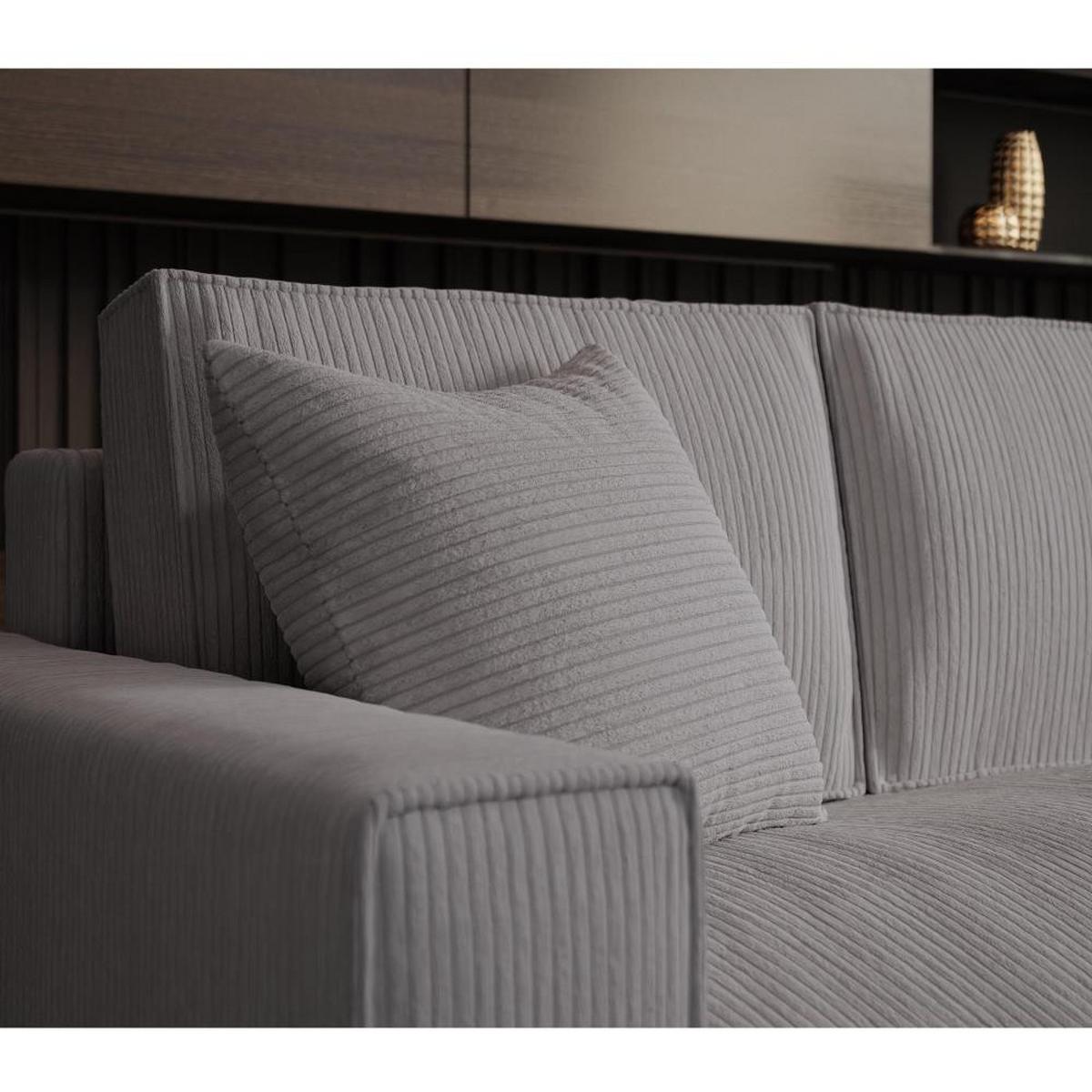 ECKSOFA Parys mit Schlaffunktion und universeller Ottomane, grau - Schwarz/Grau, Kunststoff/Textil (290/185cm) - Beautysofa