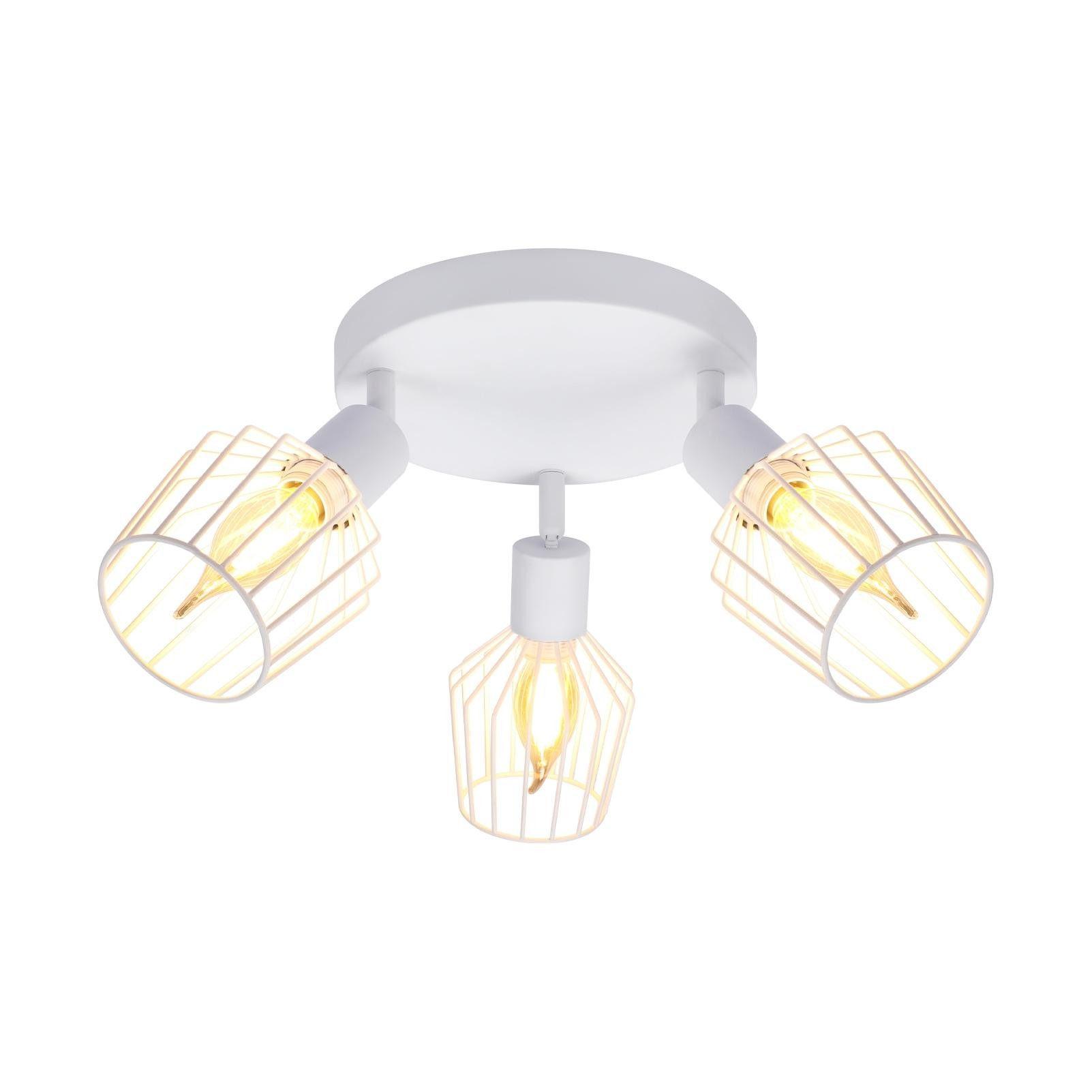 DECKENSTRAHLER Ennis 3-flammig 29/29/24cm - Weiß, Metall (29/29/24cm) - Nettlife