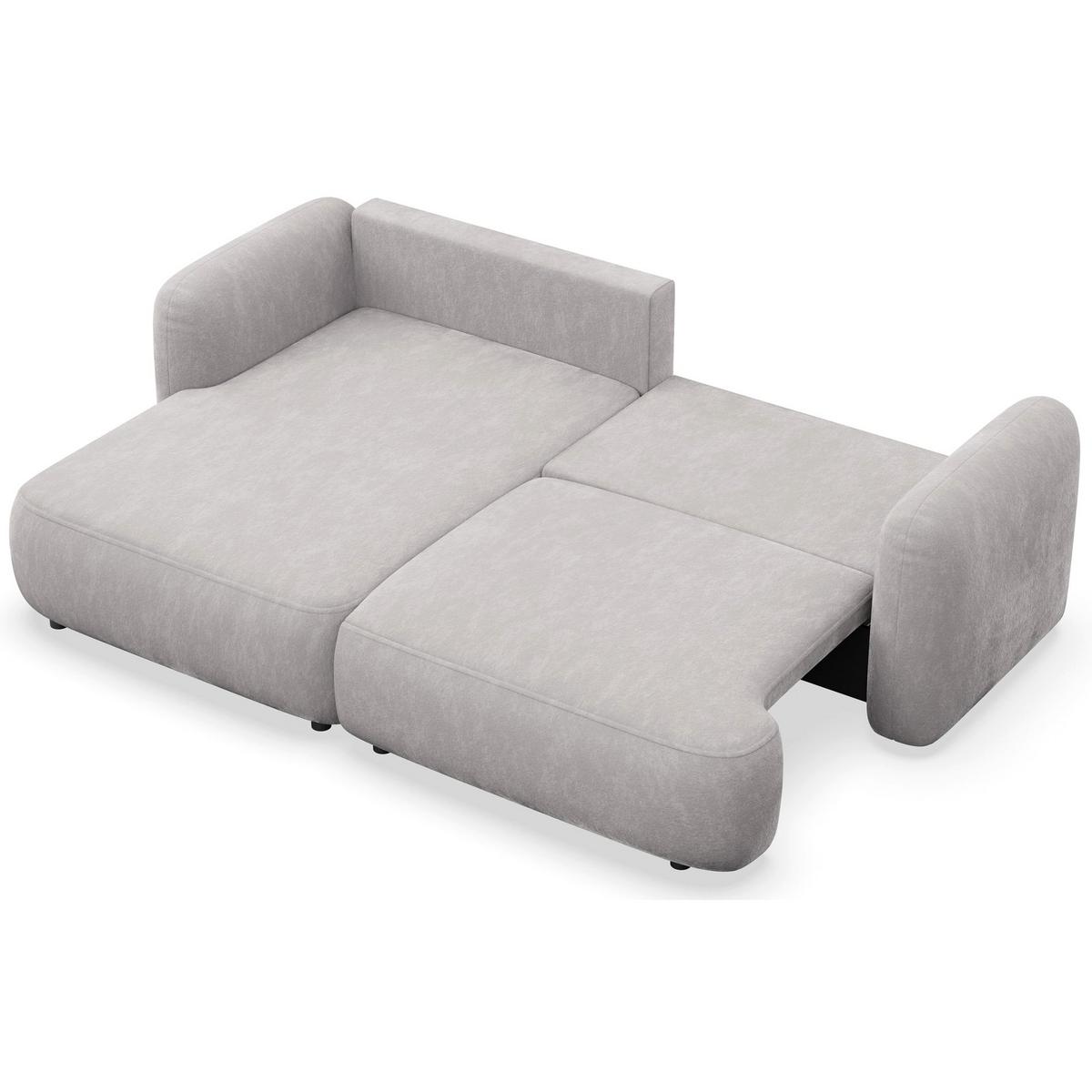 ECKSOFA Tvoya hellgraues Chenille - Hellgrau/Schwarz, Kunststoff/Textil (267/175cm) - Selsey