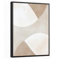 LEINWAND Bilder mit Rahmen - Braun - Japandi - Abstrakt - 30x40 - Sandfarben, Textil (30/40cm) - MuchoWow