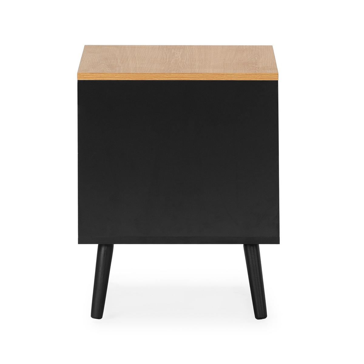 NACHTTISCH Desi 2 schubladen schwarze Farbe - Schwarz, Holzwerkstoff (45/55/40cm) - VS Venta-stock