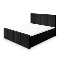 BOXBETT COMOZA 160x200 cm mit Matratze und Topper - Schwarz - Schwarz, Holz (160/200cm) - MASSENO