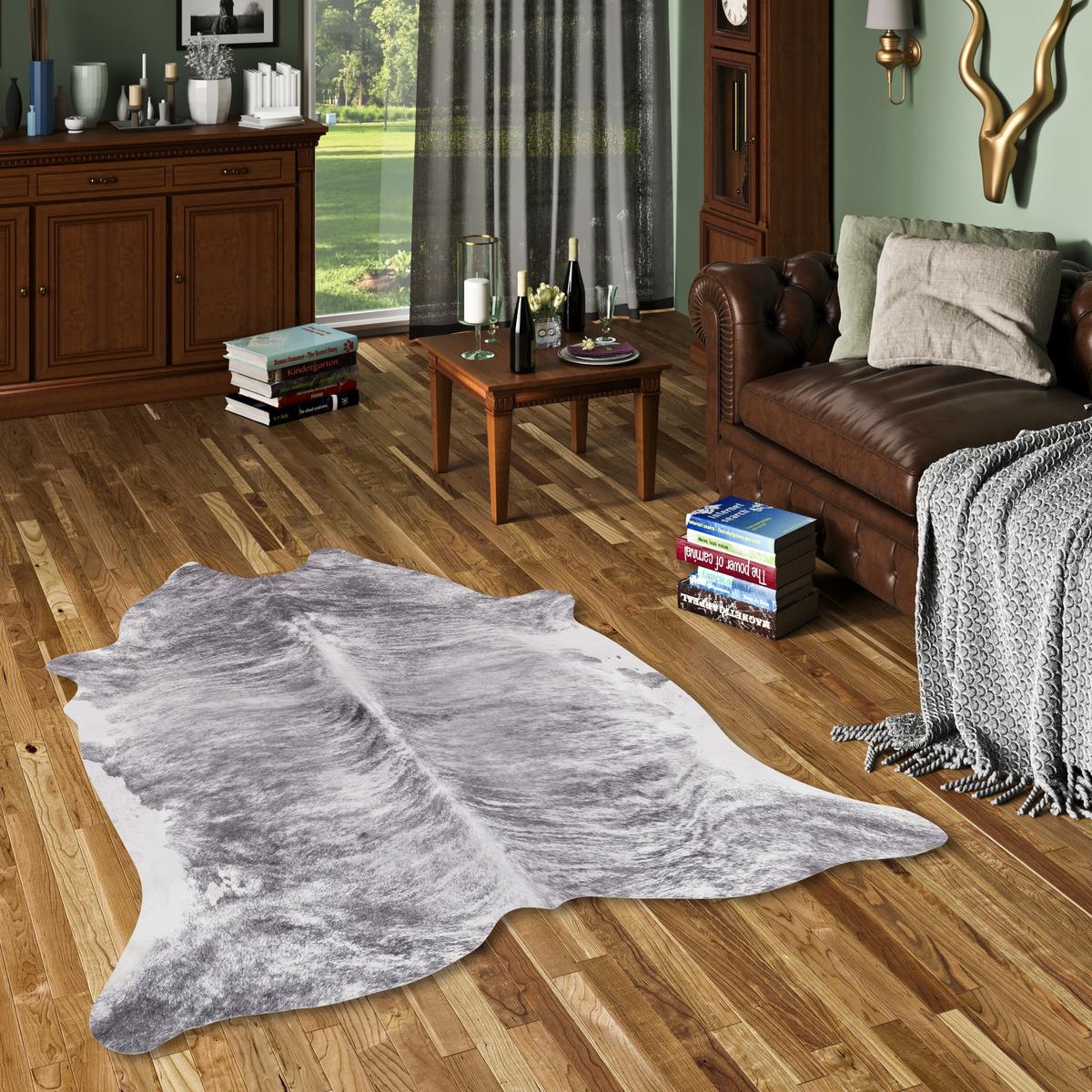 TEPPICH KUNSTFASER TIERFELL OPTIK - Anthrazit, Textil (155/190cm) - Pergamon
