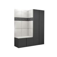 GARDEROBEN-SET Orion III - Graphitfarben/Weiß, Holzwerkstoff/Kunststoff (158/186/46cm) - MIRJAN24