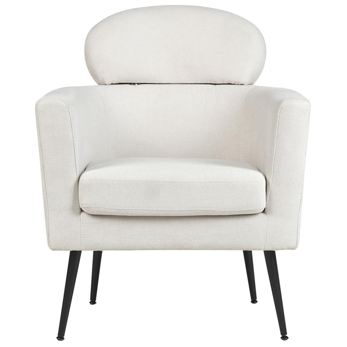 SESSEL Polsterbezug Weiß Soby - Weiß, Holz/Textil (76/91/70cm) - Beliani
