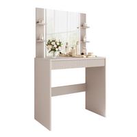 SCHMINKTISCH ELENA mit Spiegel & LED-Beleuchtung, Kaschmir - Kaschmir, Holzwerkstoff (80/136/40cm) - Idohome