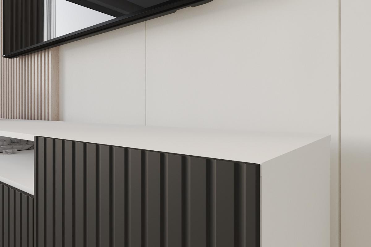 LOWBOARD KITO-S 200x53x41 cm - Weiß / Schwarz - Schwarz/Weiß, Holzwerkstoff (200/53/41cm) - ALTDECOR