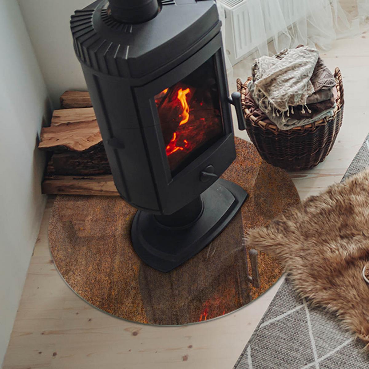 GLASPLATTE für Kamin Ø 70 cm - Braun, Glas (70/70/0.4cm) - TULUP