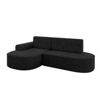 ECKSOFA mit Schlaffunktion und Bettkasten Ottomane Links MARI-L1-S - 283x167x73 cm Schwarz Velours - Schwarz, Holzwerkstoff/Kunststoff (283/167cm) - ALTDECOR