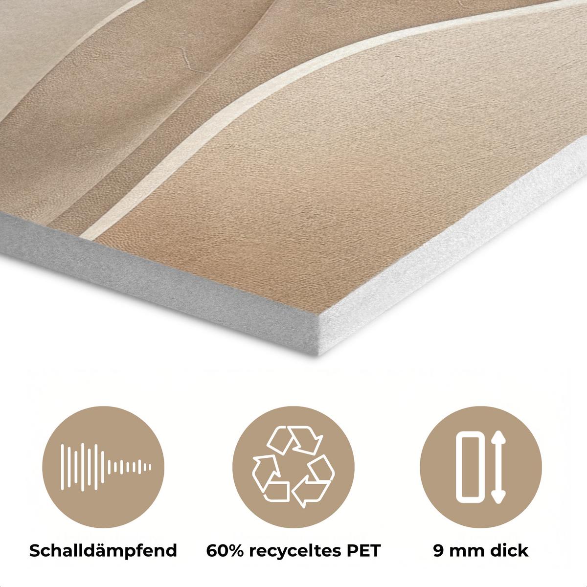 AKUSTIKBILD Beige - Natur - Abstrakt - Modern Wandbilder 60x60 cm - Beige, Kunststoff (60/60/0.9cm) - MuchoWow