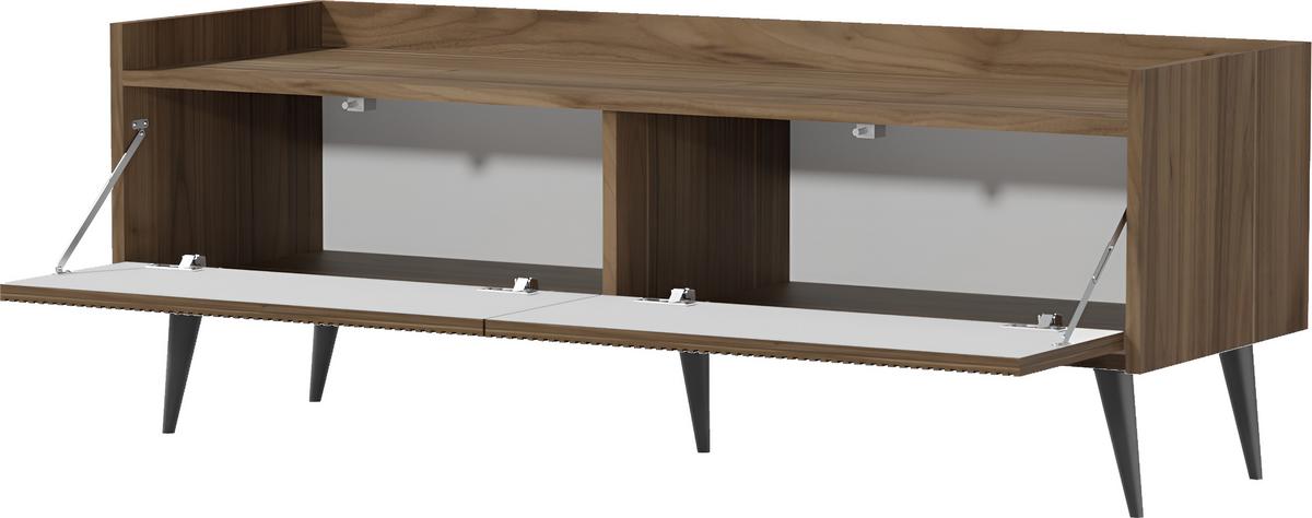 TV-LOWBOARD Arysa in Braun Walnuss Holzoptik 120/45/41 cm - Dunkelbraun/Walnussfarben, Holzwerkstoff/Metall (121/45/41cm) - WFL GROUP
