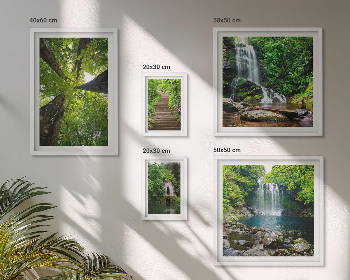 BILDER SET 5er Set - 50x50 cm & 20x30 cm & 40x60 cm Weißer Rahmen - Denkmäler Europas in warmen Farben - Weiß, Kunststoff (40/60cm) - TULUP