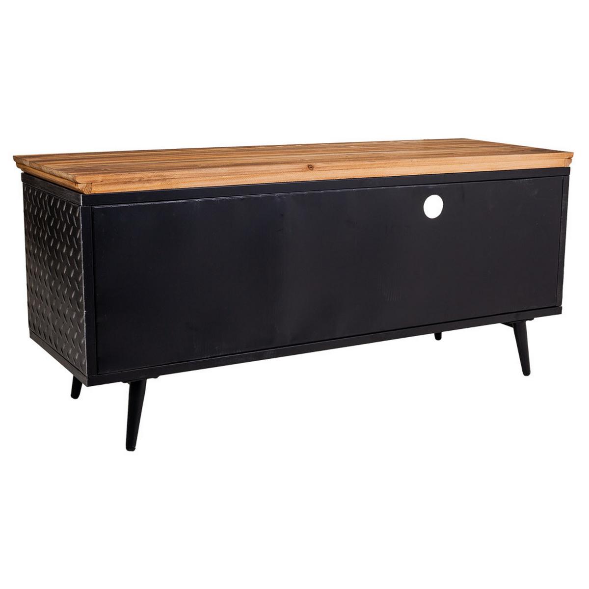 TV-LOWBOARD aus Metall und Holz, schwarz, 120x40x57cm - Multicolor, Metall (120/56.5/40cm) - Wanderlust