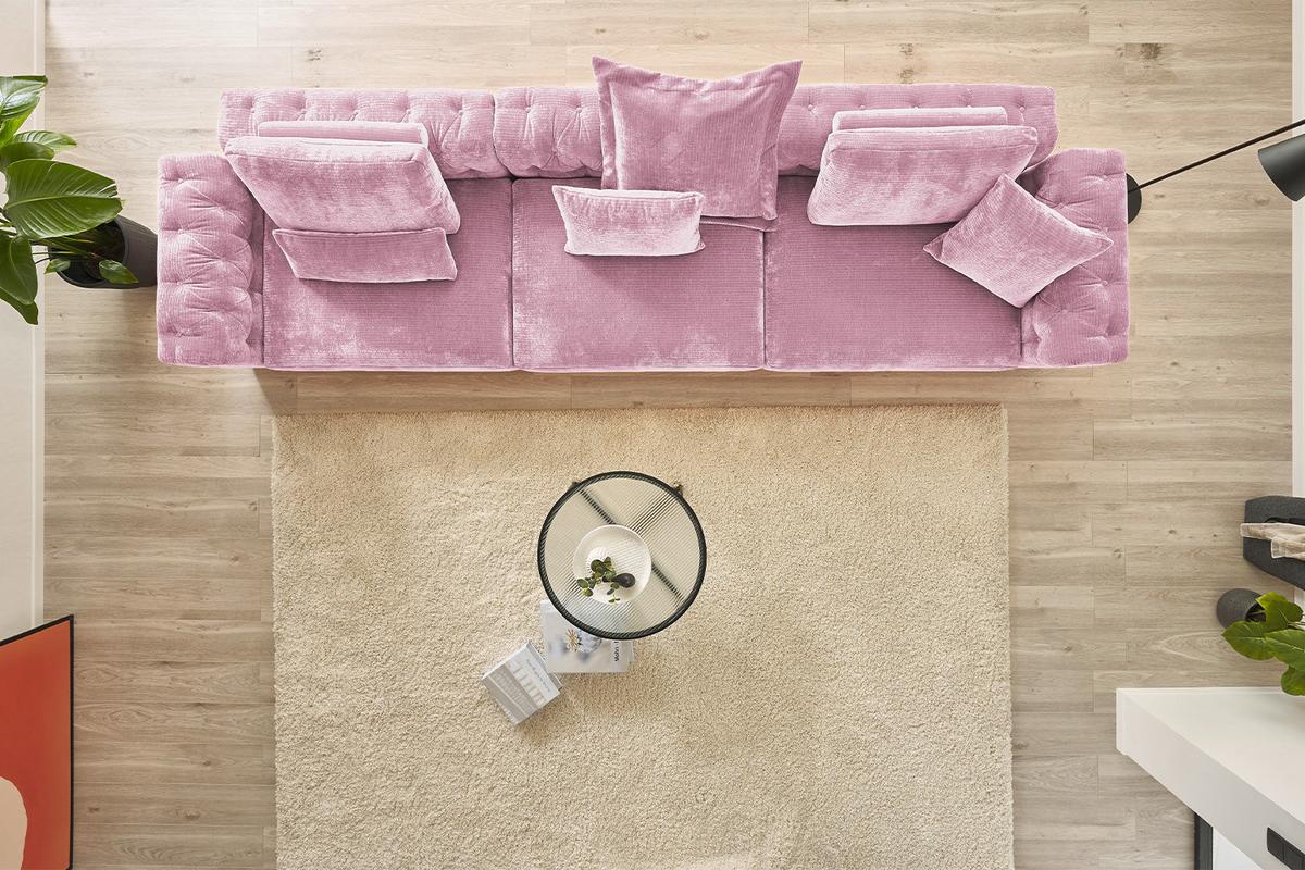 NIERENKISSEN MEDIUM SEPHI Pink Cord - Rosa, Textil (67/19cm) - KAWOLA
