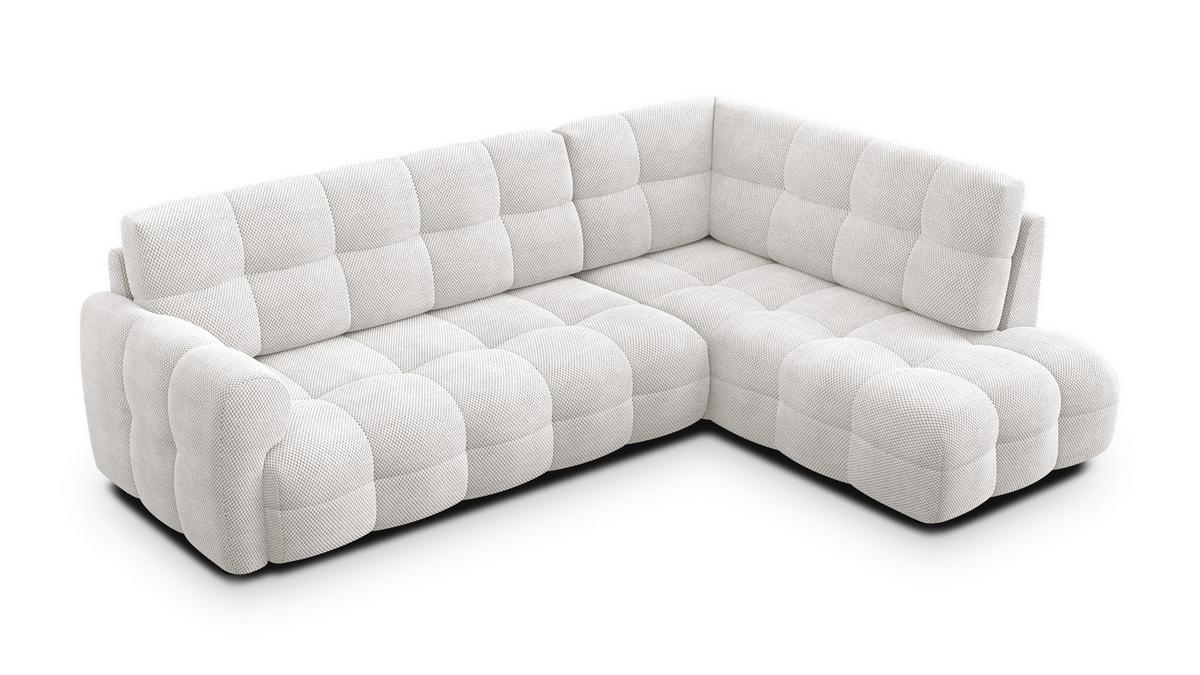 ECKSOFA MELLOW 5-Sitzer, creme - Creme/Schwarz, Holz/Textil (283/191cm) - Wozimo