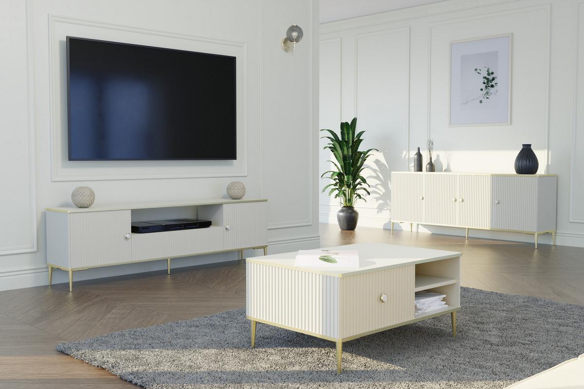 KOMMODE Kaschmir, Gold 182/73/40 - Kaschmir, Holzwerkstoff (182/73/40cm) - RAUMHIRSCH FURNITURE