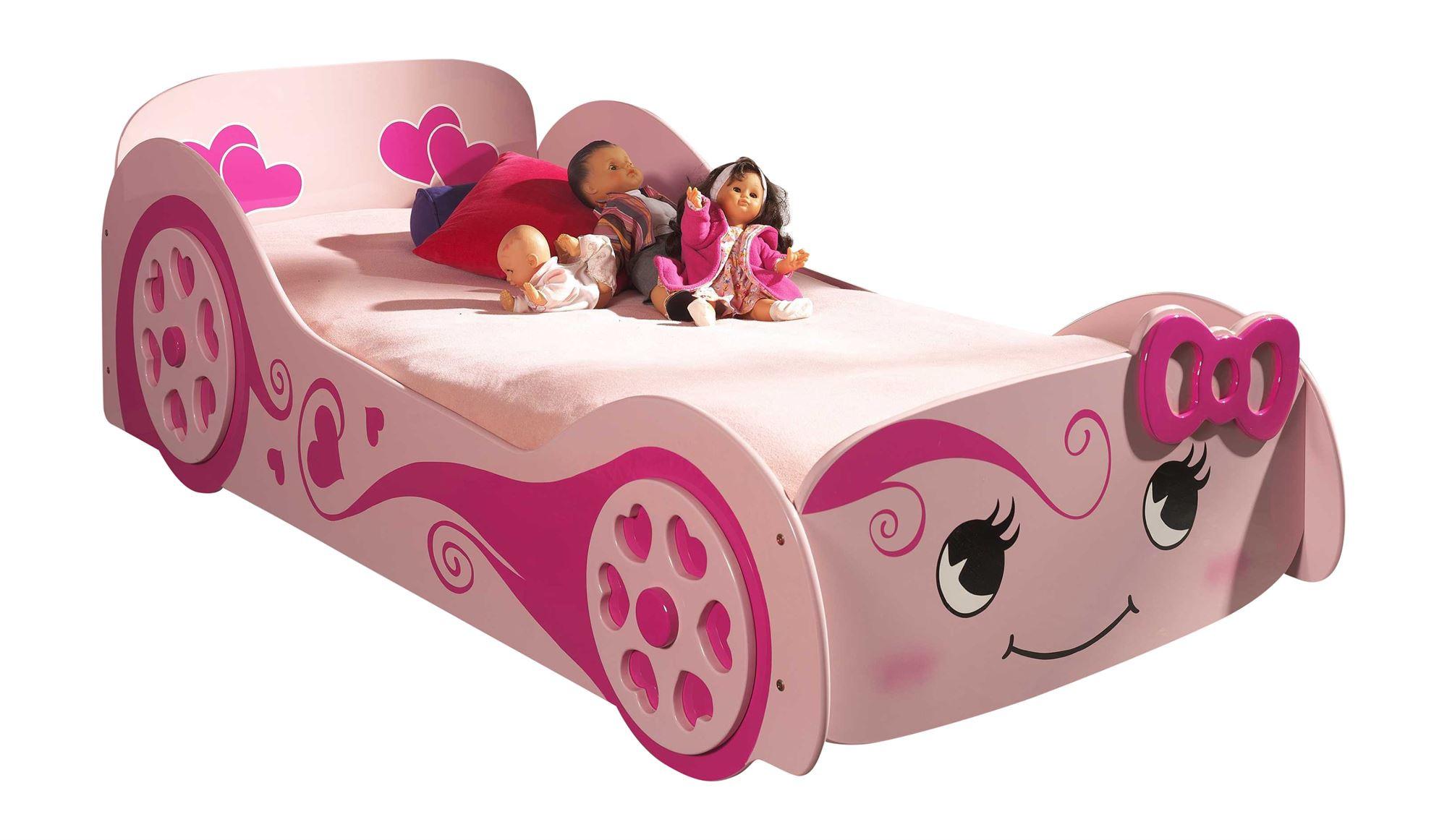 AUTOBETT Kalotina 213x68x101 aus MDF in Rosa - Rosa, Holzwerkstoff (90/200cm) - 58aufmkessel