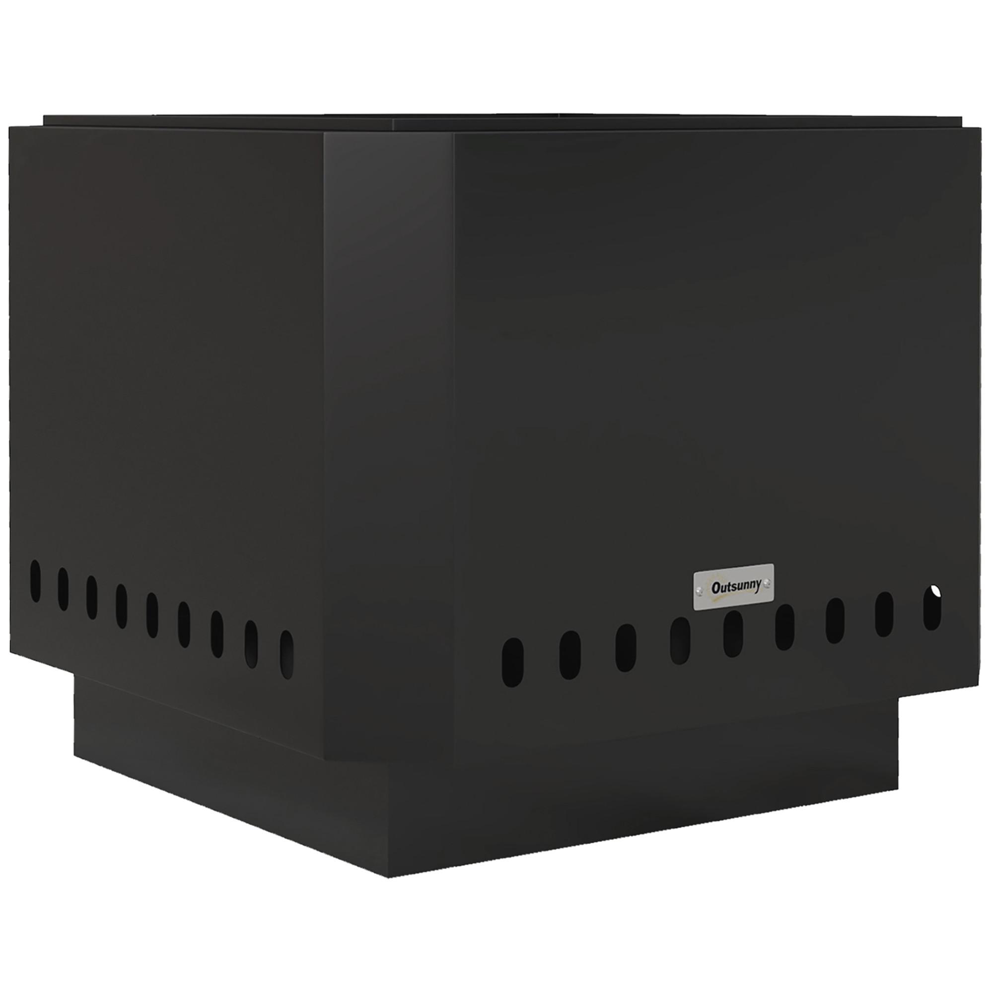 FEUERSCHALE, Metall, Schwarz - Schwarz, Metall (48/41/48cm) - Outsunny