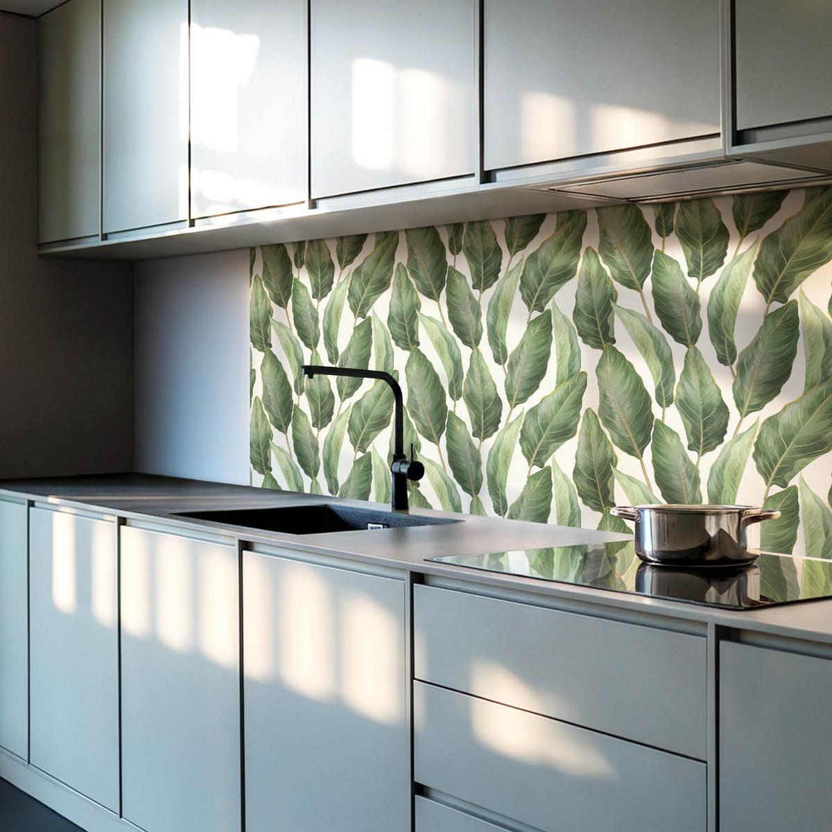 WANDPANEEL 6x 60x30 cm selbstklebend Tropica - Grün, Kunststoff (30/1.6/60cm) - Wallfluent